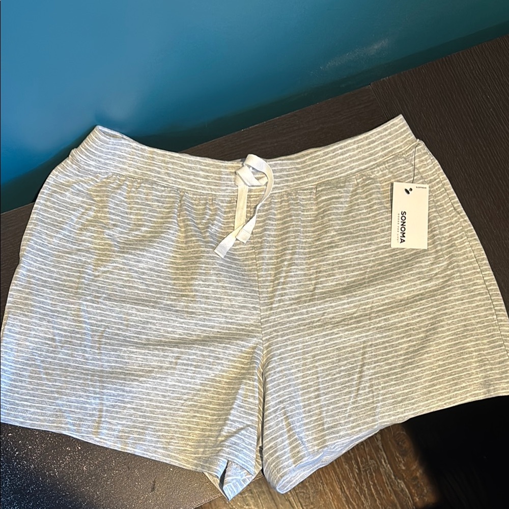Sonoma Women's Gray Striped Shorts
